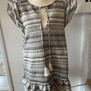 Parker Black and White Patterned Mini Dress